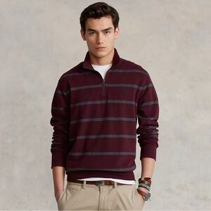 Polo Ralph Lauren Men's Luxury Jersey Striped 1/4-Zip Pullover
